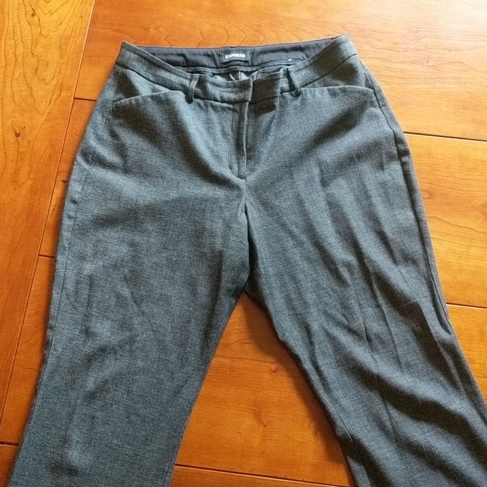 Express Publicist Barely Boot Mid Rise Pant, Grey